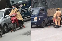 Khoác chăn ra đường chống rét, thanh niên bị công an “sờ gáy“