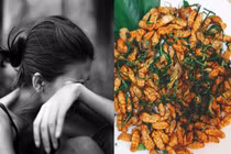 Đi ăn quán, chồng đút hết cơm vào miệng vợ vì tiếc tiền