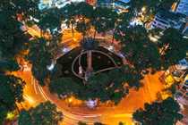 Toàn cảnh hồ Con Rùa trước khi được cải tạo thành phố đi bộ