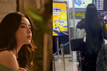 Team qua đường bắt trọn khoảnh khắc Bích Phương mặc cây đen ở sân bay