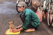 Xót xa hình ảnh 'lão Hạc thời nay' đem cún con đi bán ngày giáp Tết