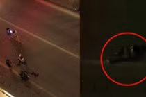 Video: Thanh niên bay từ trên đường cao hơn 10m xuống hầm Kim Liên