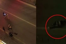 Video: Thanh niên bay từ trên đường cao hơn 10m xuống hầm Kim Liên