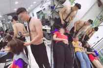 Salon tóc thuê dàn trai 6 múi cởi trần phục vụ chị em gây sốc