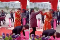 Cô dâu bất ngờ bị nhà chồng dùng roi đánh tới tấp trong đám cưới