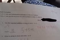 Bài toán lớp 3 và cách chấm điểm của giáo viên khiến CĐM tranh cãi dữ dội