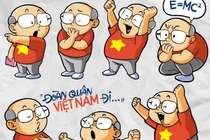 Hình ảnh dễ thương của HLV Park Hang-seo được vẽ thành sticker