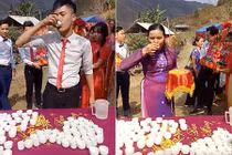 Video: Nhà trai bối rối vì phải uống hết 99 chén rượu mới được đón dâu