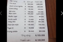 Hóa đơn tính tiền hơn 6 triệu bị tố chặt chém khách du lịch