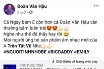 Fan gọi tên Đoàn Văn Hậu khi nghe bài hát mới của vợ chồng Big Daddy