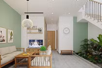 Đất méo mó vẫn xây được nhà phố 4 tầng đẹp như mơ