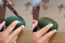 Khoe dưa hấu tự trồng rồi mang bổ thử, ngỡ ngàng trước cái kết