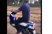 Video: "Quái xế" bốc đầu xe trên ruộng lúa và cái kết ê chề