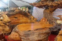 Bộ bàn ghế tứ linh nghìn năm gần 3 tỷ thu hút đông người đến “tự sướng”