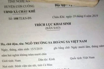 Xôn xao: Đặt tên con là “Trường Sa Hoàng Sa Việt Nam”