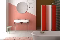 Làm mới phòng tắm cũ kỹ với những mảng màu tươi sáng