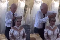 Video cụ ông giúp cụ bà trang điểm khiến người xem "lịm tim"