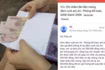 Cô gái viết email nhắn chị đồng nghiệp nhầm lẫn tiền mừng cưới