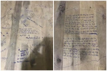 Thanh niên hết hồn vì lời yêu đương sến súa viết trên tường