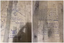 Thanh niên hết hồn vì lời yêu đương sến súa viết trên tường