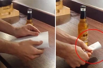 Video: Tuyệt chiêu mở nắp chai chỉ bằng tờ giấy A4