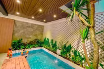 Nhà diện tích 50m2 vẫn có hồ bơi, vườn gác mái nhờ thiết kế này