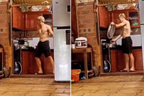 Bùi Tiến Dũng hé lộ hình ảnh cậu em trai ruột vào bếp