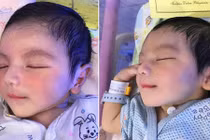 Hình ảnh mới nhất của nhóc tỳ sinh ra với gương mặt hoàn mỹ