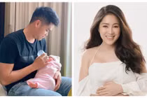 Lê Phương khoe cảnh chồng trẻ ngủ gục chăm con khiến fan ghen tỵ
