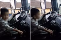Sự thật sững sờ cảnh bé trai lái xe tải băng băng trên đường