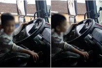 Sự thật sững sờ cảnh bé trai lái xe tải băng băng trên đường