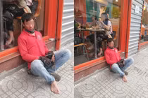 Tài xế Go-Viet ngủ dưới đất dây tranh cãi cộng đồng mạng