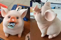 Chú "lợn ăn tiền" gây sốt: Quá yêu, chị em xếp hàng chờ mua