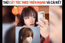 Video: Học cắt tóc trên mạng, hot girl biến 'mái thưa' thành 'mái chó gặm'