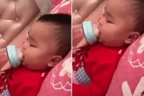 Video: Buồn ngủ nhưng vẫn phải cố xử hết bình sữa