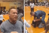 Video: Cựu Thống đốc California bị đạp thẳng vào lưng khi đang dự sự kiện