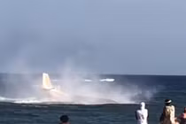 Video: Máy bay hạ cánh khẩn cấp trước mặt du khách đang tắm biển