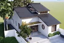 Nhà 120m2 nằm giữa cánh đồng, phòng tắm ngẩng lên là thấy mặt trời