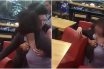 Vợ bầu đánh ghen lao vào túm tóc tát tới tấp bồ của chồng