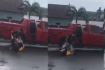 Video: Người đàn ông nghi cầm kéo đánh vợ cũ dã man tại sân bệnh viện