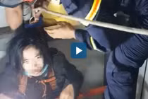 Video : Cứu người phụ nữ kẹt dưới giếng thang máy