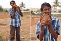 Hãi hùng dị nhân ăn 3kg bùn đất mỗi ngày, nhai gạch như bim bim