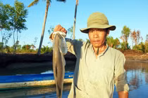 Chưa từng thấy ở Cà Mau: Bắt hàng chục con cá chẽm siêu "khủng"