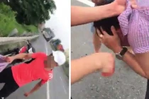 Xôn xao clip người đàn ông bị đánh ghen vì nhắn tin cho bà bầu