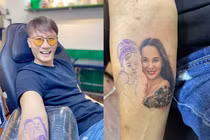 Sao Việt chơi lớn "khắc" mặt người tình lên cơ thể