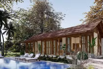 Ngôi nhà ở ngoại ô Hà Nội, dựng từ gỗ cũ, lợp cót-ép