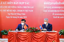 Hội nghị xúc tiến ĐTTM Hà Nội - Viêng Chăn thu hút 100 doanh nghiệp tham dự