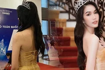 Á hậu Phương Anh nhận cơn mưa lời khen với cách chữa cháy váy rộng 