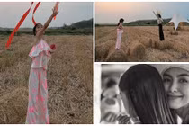 Tăng Thanh Hà thả diều cùng con gái lớn phổng phao