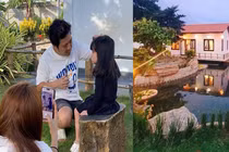 Trường Giang giản dị cắt tóc cho con gái trong biệt thự 70 tỷ 